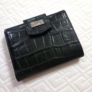 Valentino Garavani Dark Green Croc-Embossed Wallet